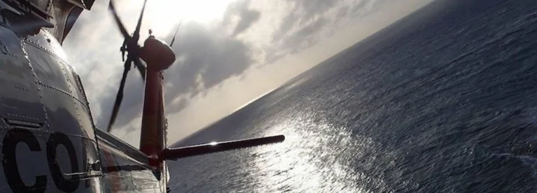 Helicopter view over ocean waves